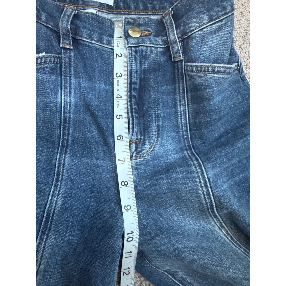 FRAME The Pintuck‎ Flared StraightLeg Mid Rise Stretch-Denim Blend Jeans 25 - Picture 10 of 13